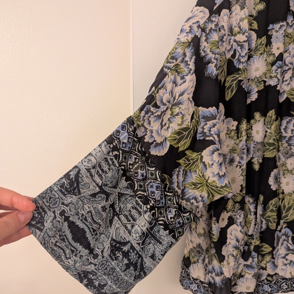 Free People Floral Cinch Waist Kimono M/L - Picture 2 of 11
